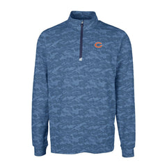Chicago Bears Cutter & Buck Big & Tall Traverse Eco Camo Tri-Blend DryTec Quarter-Zip Jacket - Navy - NFL