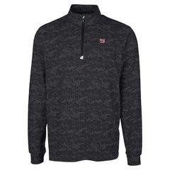 New York Giants Cutter & Buck Big & Tall Traverse Eco Camo Tri-Blend DryTec Quarter-Zip Jacket - Black - NFL