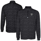 Las Vegas Raiders Cutter & Buck Big & Tall Traverse Eco Camo Tri-Blend DryTec Quarter-Zip Jacket - Black - NFL