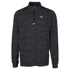 Jacksonville Jaguars Cutter & Buck Big & Tall Traverse Eco Camo Tri-Blend DryTec Quarter-Zip Jacket - Black - NFL