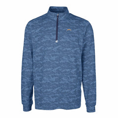 Los Angeles Chargers Cutter & Buck Big & Tall Traverse Eco Camo Tri-Blend DryTec Quarter-Zip Jacket - Navy - NFL