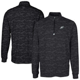 Philadelphia Eagles Cutter & Buck Big & Tall Traverse Eco Camo Tri-Blend DryTec Quarter-Zip Jacket - Black - NFL