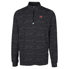 Tampa Bay Buccaneers Cutter & Buck Big & Tall Traverse Eco Camo Tri-Blend DryTec Quarter-Zip Jacket - Black - NFL
