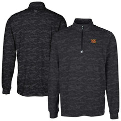 Washington Commanders Cutter & Buck Big & Tall Traverse Eco Camo Tri-Blend DryTec Quarter-Zip Jacket - Black - NFL
