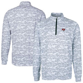 Tampa Bay Buccaneers Cutter & Buck Big & Tall Traverse Eco Camo Tri-Blend DryTec Quarter-Zip Jacket - Charcoal - NFL
