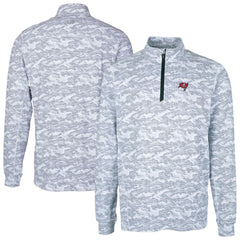 Tampa Bay Buccaneers Cutter & Buck Big & Tall Traverse Eco Camo Tri-Blend DryTec Quarter-Zip Jacket - Charcoal - NFL