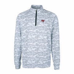 Tampa Bay Buccaneers Cutter & Buck Big & Tall Traverse Eco Camo Tri-Blend DryTec Quarter-Zip Jacket - Charcoal - NFL