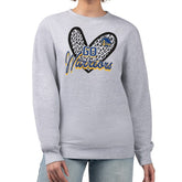 Golden State Warriors G-III 4Her by Carl Banks Women's Leopard Heart Fleece Pullover Sweatshirt Heather Gray