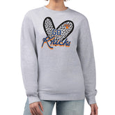 New York Knicks G-III 4Her by Carl Banks Women's Leopard Heart Fleece Pullover Sweatshirt Heather Gray