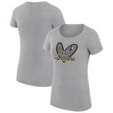 Indiana Pacers G-III 4Her by Carl Banks Women's Super-Slim Fit Lightweight Leopard Heart T-Shirt Heather Gray