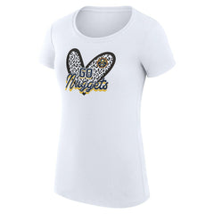 Denver Nuggets G-III 4Her by Carl Banks Women's Super-Slim Fit Lightweight Leopard Heart T-Shirt White