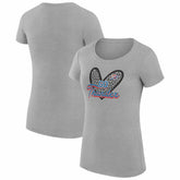 Oklahoma City Thunder G-III 4Her by Carl Banks Women's Super-Slim Fit Lightweight Leopard Heart T-Shirt Heather Gray