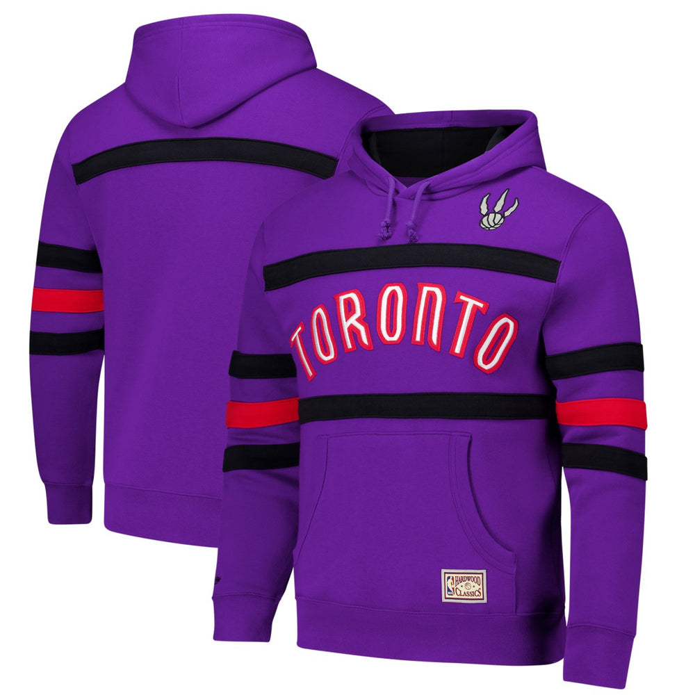 Mitchell & Ness Toronto Raptors Hardwood Classics Nights Head Coach Pullover Hoodie Purple