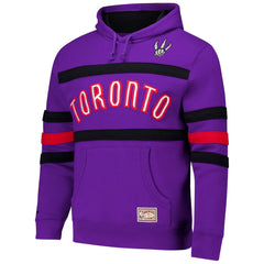 Mitchell & Ness Toronto Raptors Hardwood Classics Nights Head Coach Pullover Hoodie Purple