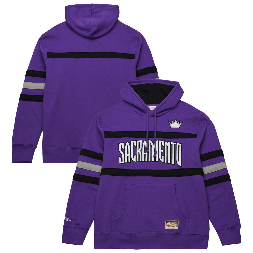 Mitchell & Ness Sacramento Kings Hardwood Classics Nights Head Coach Pullover Hoodie Purple