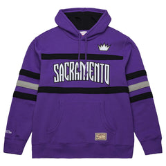 Mitchell & Ness Sacramento Kings Hardwood Classics Nights Head Coach Pullover Hoodie Purple