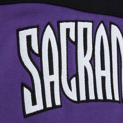 Mitchell & Ness Sacramento Kings Hardwood Classics Nights Head Coach Pullover Hoodie Purple