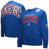 Mitchell & Ness Philadelphia 76ers Hardwood Classics There & Back 2.0 Vintage Pullover Sweatshirt Royal