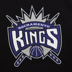 Mitchell & Ness Sacramento Kings Chainstitch Applique Vintage Heavyweight Pullover Hoodie Black