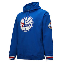 Mitchell & Ness Philadelphia 76ers Chainstitch Applique Vintage Heavyweight Pullover Hoodie Royal