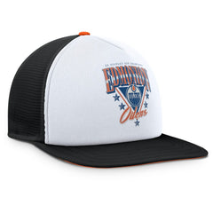 Edmonton Oilers Fanatics Decades Collection Foam Front Snapback Hat - White/Black | Fanatics Lifestyle