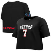C.J. Stroud Houston Texans Pro Standard Women's Player Name & Number Cropped Boxy T-Shirt - Black - NFL