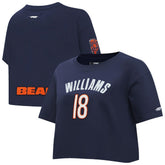 Caleb Williams Chicago Bears Pro Standard Women's Player Name & Number Cropped Boxy T-Shirt - Navy - NFL