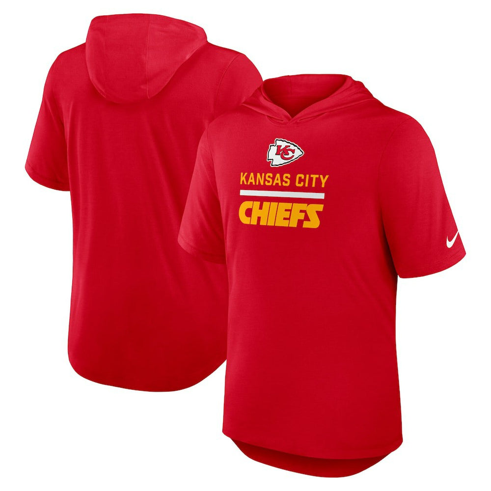 Kansas City Chiefs Lockup Tri-Blend Hoodie T-Shirt - Red - Nike