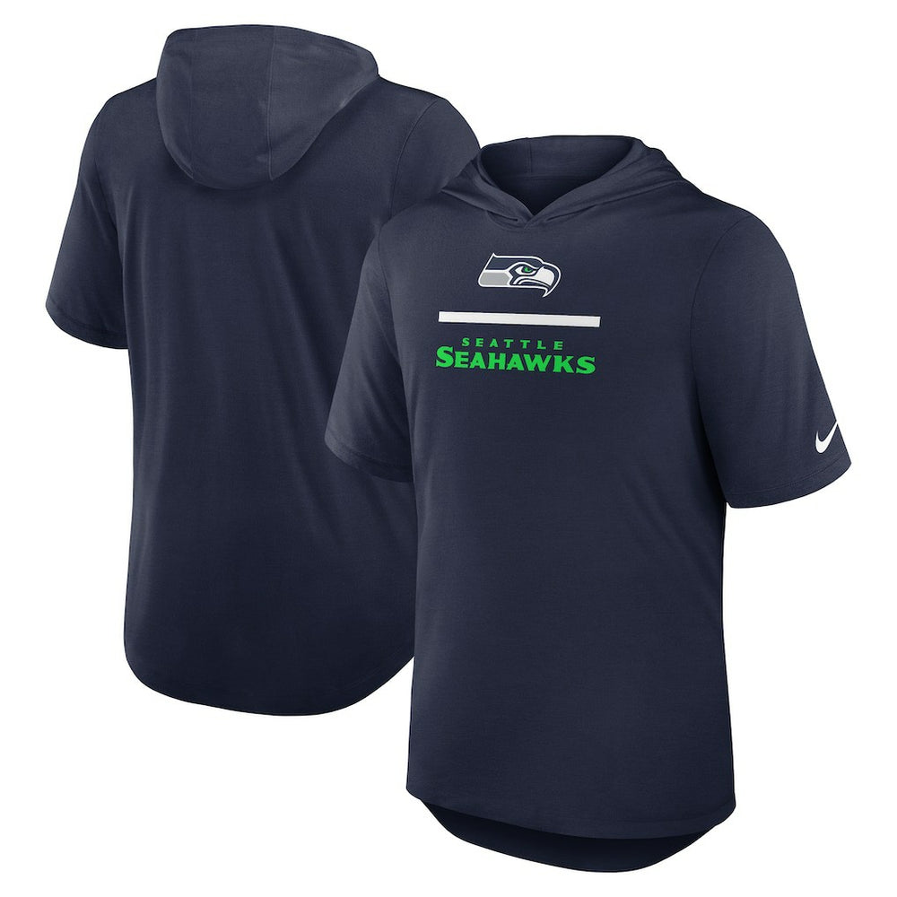 Seattle Seahawks Lockup Tri-Blend Hoodie T-Shirt - College Navy - Nike