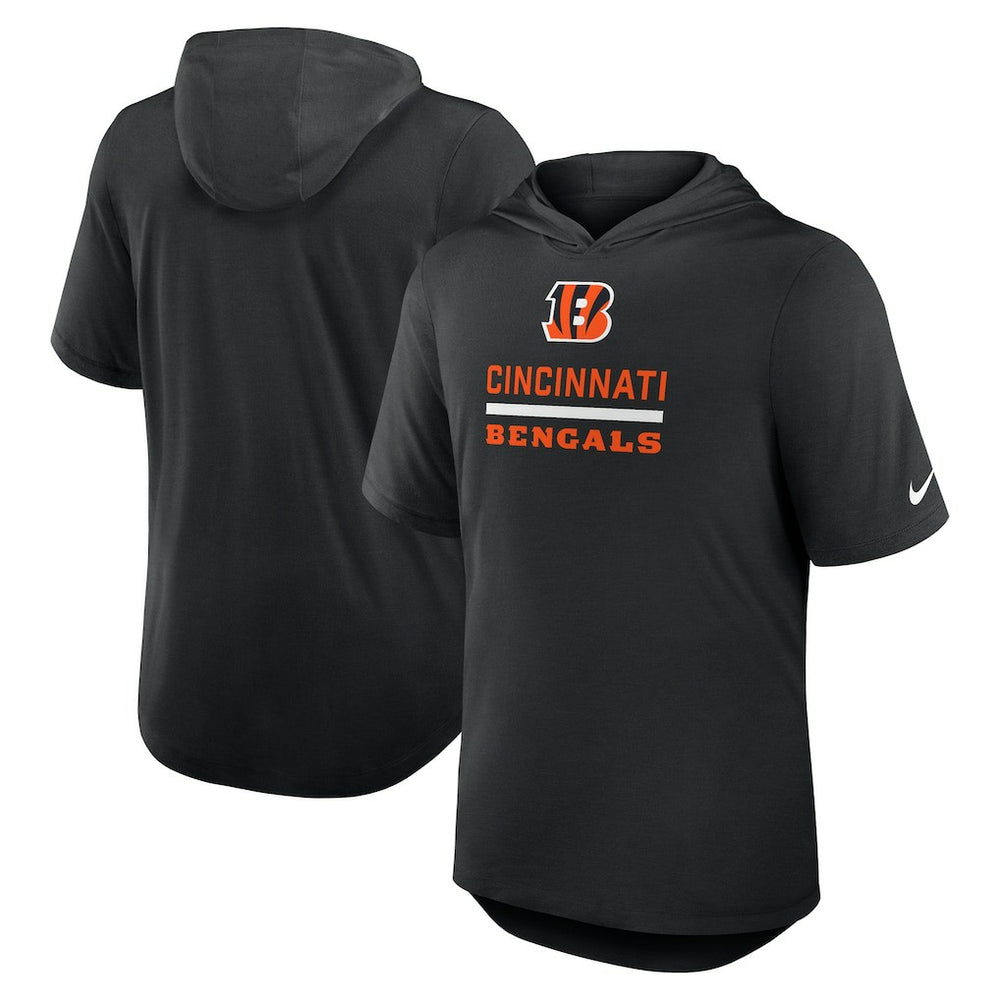 Cincinnati Bengals Lockup Tri-Blend Hoodie T-Shirt - Black - Nike