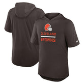 Cleveland Browns Lockup Tri-Blend Hoodie T-Shirt - Brown - Nike