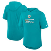 Miami Dolphins Lockup Tri-Blend Hoodie T-Shirt - Aqua - Nike