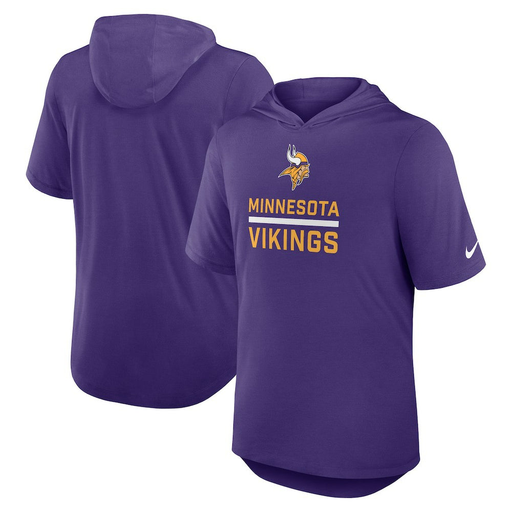 Minnesota Vikings Lockup Tri-Blend Hoodie T-Shirt - Purple - Nike