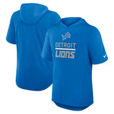Detroit Lions Lockup Tri-Blend Hoodie T-Shirt - Blue - Nike