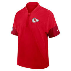 Kansas City Chiefs Sideline Short Sleeve Quarter-Zip Dri-FIT Coach Jacket - Red - Nike
