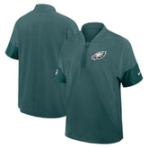 Philadelphia Eagles Sideline Short Sleeve Quarter-Zip Dri-FIT Coach Jacket - Midnight Green - Nike