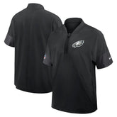 Philadelphia Eagles Sideline Short Sleeve Quarter-Zip Dri-FIT Coach Jacket - Black - Nike