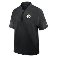 Pittsburgh Steelers Sideline Short Sleeve Quarter-Zip Dri-FIT Coach Jacket - Black - Nike