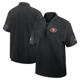 San Francisco 49ers Sideline Short Sleeve Quarter-Zip Dri-FIT Coach Jacket - Black - Nike