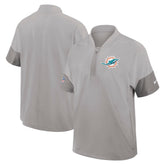 Miami Dolphins Sideline Short Sleeve Quarter-Zip Dri-FIT Coach Jacket - Gray - Nike