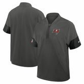 Tampa Bay Buccaneers Sideline Short Sleeve Quarter-Zip Dri-FIT Coach Jacket - Pewter - Nike