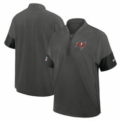 Tampa Bay Buccaneers Sideline Short Sleeve Quarter-Zip Dri-FIT Coach Jacket - Pewter - Nike