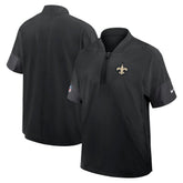 New Orleans Saints Sideline Short Sleeve Quarter-Zip Dri-FIT Coach Jacket - Black - Nike