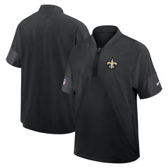 New Orleans Saints Sideline Short Sleeve Quarter-Zip Dri-FIT Coach Jacket - Black - Nike