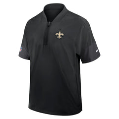 New Orleans Saints Sideline Short Sleeve Quarter-Zip Dri-FIT Coach Jacket - Black - Nike