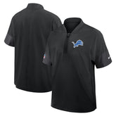 Detroit Lions Sideline Short Sleeve Quarter-Zip Dri-FIT Coach Jacket - Black - Nike