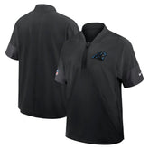 Carolina Panthers Sideline Short Sleeve Quarter-Zip Dri-FIT Coach Jacket - Black - Nike