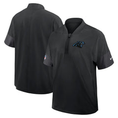 Carolina Panthers Sideline Short Sleeve Quarter-Zip Dri-FIT Coach Jacket - Black - Nike