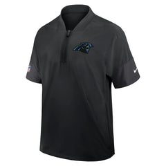 Carolina Panthers Sideline Short Sleeve Quarter-Zip Dri-FIT Coach Jacket - Black - Nike