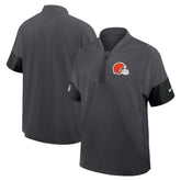 Cleveland Browns Sideline Short Sleeve Quarter-Zip Dri-FIT Coach Jacket - Anthracite - Nike